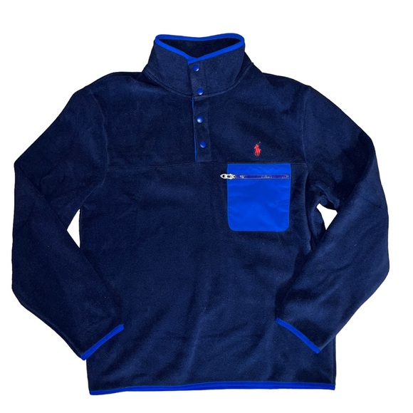 NWT Polo Ralph Lauren Pullover Fleece - Blue - Size Medium (Retail $149)